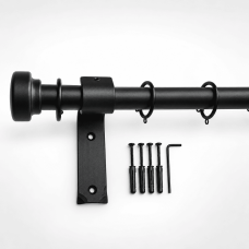 Hand Forged Larged Button End Wrought Iron Curtain Pole 